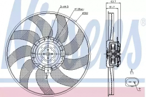 Ventilatorul de răcire stânga Audi Q5 8R 09-17 2.0T, hibrid mare nou neoriginal NISSENS