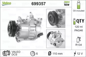 Компрессор кондиционера VW Passat b7 12-15 USA 1.8T новый неоригинал VALEO