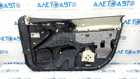 Обшивка двери карточка передняя левая Toyota Camry v70 18-18 кожа черная с черной вставкой пластик, подлокотник кожа
