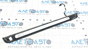 Garnitură exterioară prag, dreapta față Audi A6 C7 12-18 negru, cu ghidaje cromate, iluminate, sparte