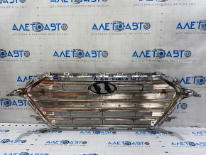 Решетка радиатора grill Hyundai Elantra AD 17-18 дорест хром