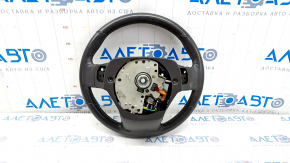 Руль голый Lincoln Nautilus 19-21 кожа коричневая, под активное рулевое, с моторчиком и с накладкой под дерево, без обрамления кнопок, без лепестков, тычки, царапина