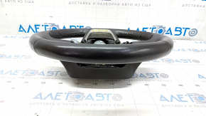 Руль голый Lincoln Nautilus 19-21 кожа коричневая, под активное рулевое, с моторчиком и с накладкой под дерево, без обрамления кнопок, без лепестков, тычки, царапина
