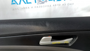 Garnitură portiere față stânga Hyundai Sonata 11-15 gri închis, cu inserție din plastic gri, cotieră din piele, structură turnată gri închis, fără căptușeală, zgârieturi, abraziuni, dent, poke