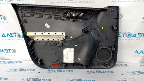 Garnitură uși față dreapta VW Jetta 11-18 USA negru cu inserție din plastic bej, cotieră din piele, turnare gri lucioasă, zgârieturi, abraziuni