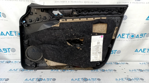 Carton pentru uși față stânga VW Golf 15 - negru cu ornamente din piele neagră, cotieră din piele, ornamente gri lucioase, zgârieturi, zgârieturi, zgârieturi, urme de curățat