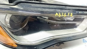 Ansamblu far dreapta fata Audi A3 8V 15-16 xenon hid, cu suport inferior, nisip