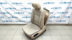 Водительское сидение BMW 5 F10 11-16 без airbag, электрическое, кожа бежевая Dakota, сломаны крепление спинки, сломан карман, трещины на коже, под чистку