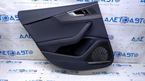 Обшивка двери карточка задняя левая Audi A5 F5 18-19 5D кожа черн, вставка под черное дерево, Bang and Olufsen, тычки