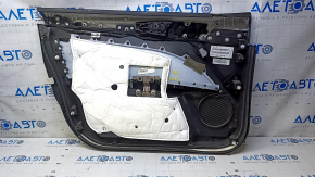 Garnitură portiere față dreapta Ford Fusion mk5 13-16 neagră cu pânză de inserție neagră, cotieră din piele, turnare gri lucioasă, cusături roșii, zgârieturi, dent, poke