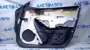 Garnitură portiere față stânga Mazda 3 14-18 BM neagră cu pânză de inserție neagră, piele pentru cotieră, suport rupt, zgârieturi, zgârieturi