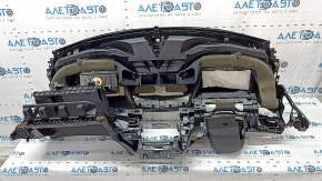 Panoul frontal al tabloului de bord cu AIRBAG Nissan Rogue Sport 17-19 negru, zgârieturi, dedesubt, squib ruginit