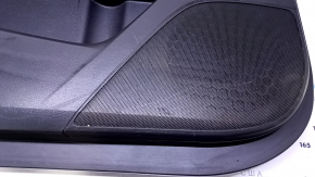 Обшивка двери карточка передняя левая Acura MDX 14-16 черн с черн вставкой кожа, подлокотник черн кожа, молдинг под дерево глянец, под память сидений, вмятина, потертости, царапины