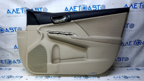 Cartelă de ornamente uși față dreapta Toyota Camry v50 12-14 usa bej cu pânză de inserție bej, pânză bej pentru cotieră, zgârieturi, zgârieturi, zgârieturi, zgârieturi, curățare chimică