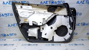 Cartelă de ornamente uși față dreapta Mazda 6 16-17 negru cu inserție din piele neagră, cotieră piele neagră cu cusături roșii, BOSE, inserție cromată, zgârieturi, zgârieturi, abraziuni