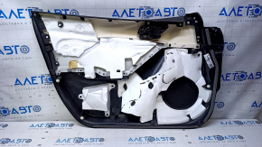 Cartelă de ornamente uși față dreapta Mazda 6 16-17 negru cu inserție din piele neagră, cotieră din piele neagră, inserție cromată, zgârieturi, zgârieturi, abraziuni
