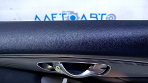 Garnitură portiere față dreapta Infiniti Q50 14-15 gri cu inserție din piele neagră, cotieră din piele neagră, structură gri, fără iluminare din spate, adâncituri, zgârieturi, abraziuni