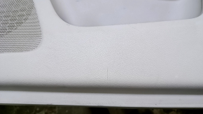Garnitură portiere față dreapta Infiniti Q50 14-15 gri cu inserție din piele neagră, cotieră din piele neagră, structură gri, fără iluminare din spate, adâncituri, zgârieturi, abraziuni