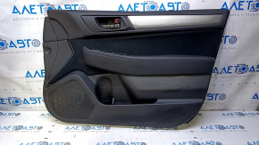 Garnitură portiere față dreapta Subaru Outback 15-19 negru cu inserție din pânză neagră, cotieră piele neagră, structură de turnare gri, zgârieturi, abraziuni, zgârieturi