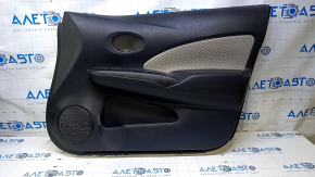 Garnitură portiere față dreapta Nissan Versa Note 13-19 neagră cu pânză gri, cotieră plastic negru, zgârieturi