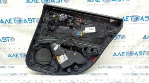 Обшивка двери карточка задняя левая Audi A5 F5 18-19 5D кожа серая, вставка под черное дерево, Bang and Olufsen, примятость