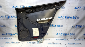 Обшивка двери карточка задняя левая VW Jetta 11-14 USA черн с беж вставкой кожа, подлокотник беж кожа, молдинг беж структура, задир, царапины, потертости