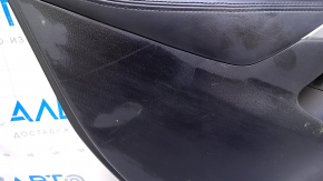 Обшивка двери карточка задняя левая Mazda 6 14-15 Touring черн с черн вставкой кожа, подлокотник черн кожа, молдинг серый глянец, царапины, потертости, вмятина