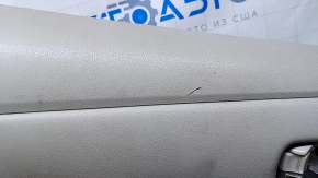 Garnitură portiere spate stânga Nissan Leaf 13-17 gri cu inserție din plastic gri, cotieră pânză gri, zgârieturi, zgârieturi, plastic alb, curățabil uscat