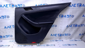 Cartelă de ornamente uși spate dreapta VW Jetta 11-18 USA negru cu inserție de plastic neagră, cotieră piele neagră, turnare mat negru tip 1, zgârieturi, abraziuni