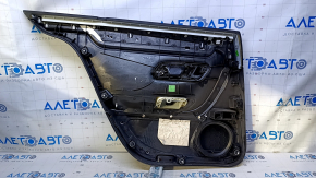 Garnitură ușă spate dreapta VW CC 08-17 negru cu inserție din piele neagră, cotieră piele neagră, structură de turnare gri, cu tweeter, zgârieturi, zgârieturi, abraziuni, elemente de fixare sparte