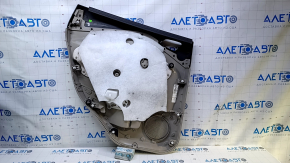 Обшивка двери карточка задняя правая Ford Escape MK3 13-19 дорест беж с беж вставкой пластик, подлокотник беж кожа, царапины, потертости, надрыв на коже