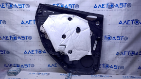 Обшивка двери карточка задняя правая Ford Escape MK3 17-19 рест черная с черн вставкой пластик, подлокотник черн кожа, под пищалку, царапины, потертости