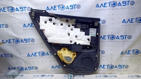 Cartelă de ornamente uși spate dreapta Lexus CT200h 11-17 negru cu inserție din piele neagră, cotieră din piele neagră, structură de turnare gri, zgârieturi, abraziuni, lovituri