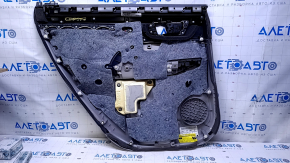 Garnitură uși spate dreapta Toyota Highlander 14-16 gri cu inserție din piele neagră, cotieră din piele neagră, structură din lemn, iluminată din spate, cu perdea, zgârieturi, abraziuni, margine spart