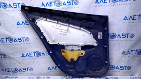 Обшивка двери карточка задняя правая Toyota Prius 50 16-22 черная с серой вставкой кожа, подлокотник черн кожа, царапины, потертости