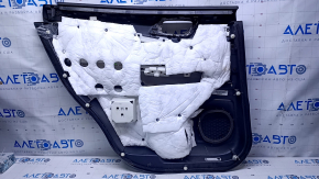 Cartelă de ornamente uși spate dreapta Nissan Pathfinder 13-20 negru cu pânză de inserție neagră, cotieră pânză neagră, mâner turnat structură gri, zgârieturi, abraziuni