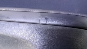 Обшивка двери карточка задняя правая Nissan Sentra 13-15 черн с черн вставкой ткань, подлокотник черн кожа, царапины, потертости, задир, вмятины
