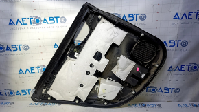 Обшивка двери карточка задняя правая Nissan Sentra 13-15 черн с черн вставкой ткань, подлокотник черн кожа, царапины, потертости