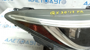 Ansamblu far dreapta fata Infiniti QX30 17-halogen, cu suport, pentru lustruire, suportul cip este rupt