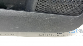 Обшивка двери карточка передняя левая Ford Edge 19-21 черная SEL, вставка черная кожа, подлокотник черная кожа, с накладкой управления стеклоподъемником, царапины, побелел пластик, после ремонта