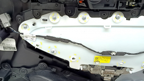 Обшивка двери карточка передняя левая Ford Edge 19-21 черная SEL, вставка черная кожа, подлокотник черная кожа, с накладкой управления стеклоподъемником, царапины, побелел пластик, после ремонта