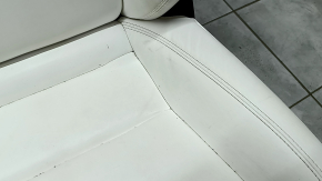 Scaun șofer Tesla Model S 16-20 de repaus, cu airbag, electric, încălzit, piele albă, stricat, zgârietură pe spate, pentru curățare