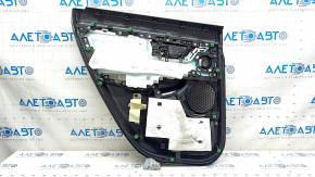 Cartelă de ornamente uși spate dreapta Honda CRV 17-22 negru, inserție din piele bej, cotieră din piele bej, turnare cu aspect de lemn, asemănător tweeterului, zgârieturi