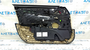 Tablou usi fata dreapta BMW 5 G30 17-23 piele bej, insert lemn inchis, cotiera piele bej, defect maner