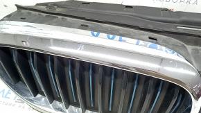 Ansamblu grila radiator BMW 5 G30 18-530e hibrid, cu obloane deflector radiator, crom, nisip