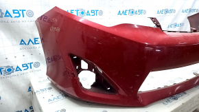 Бампер передний голый Toyota Camry v50 12-14 usa LE XLE, красный, сломаны крепления, примятости, царапины
