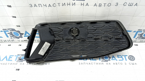 Решетка переднего бампера левая Audi A6 C8 19-25 под воздуховод и парктроник, черный глянец