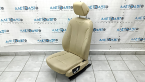 Водительское сидение BMW 3 F30 12-18 без airbag, электро с памятью, подогрев, кожа бежевая, потрескано, под чистку