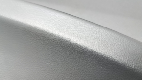 Cartelă de ornamente uși față stânga BMW 3 F30 12-18 piele neagră, ornamente abanos, inserție și cotieră piele bej, cu mulaj negru și iluminare din spate, zgârieturi