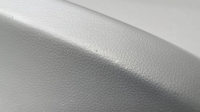 Cartelă de ornamente uși față stânga BMW 3 F30 12-18 piele neagră, ornamente abanos, inserție și cotieră piele bej, cu mulaj negru și iluminare din spate, zgârieturi